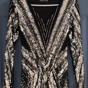 Black sequin mini dress